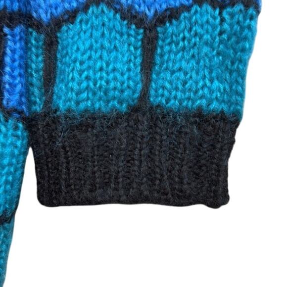 Women's Y2K Vintage Colorful‎ Design Collective Mohair Crew Neck Sweater Size M - Picture 3 of 7